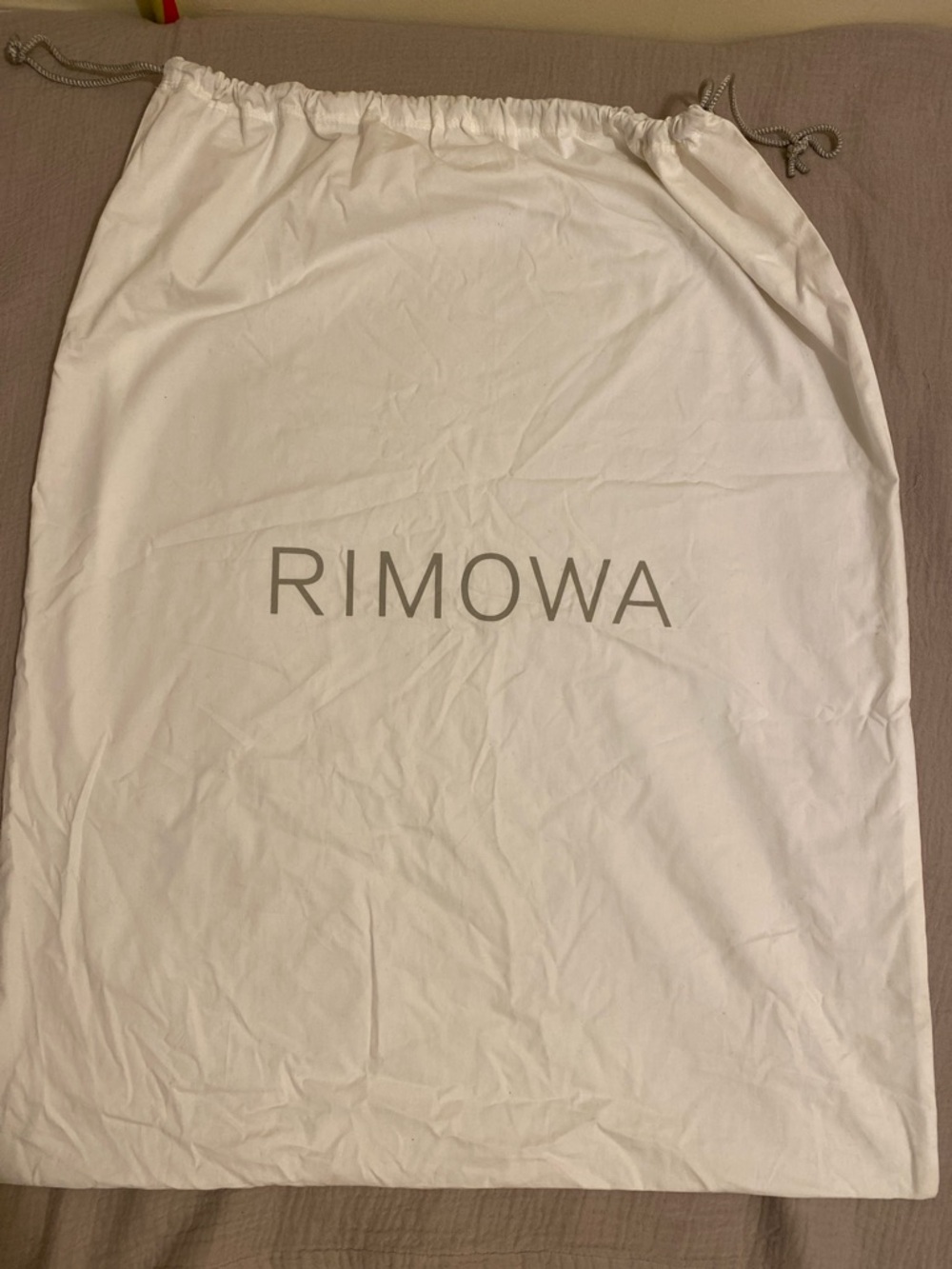RIMOWA White Drawstring Dust Bag with Silver Logo
